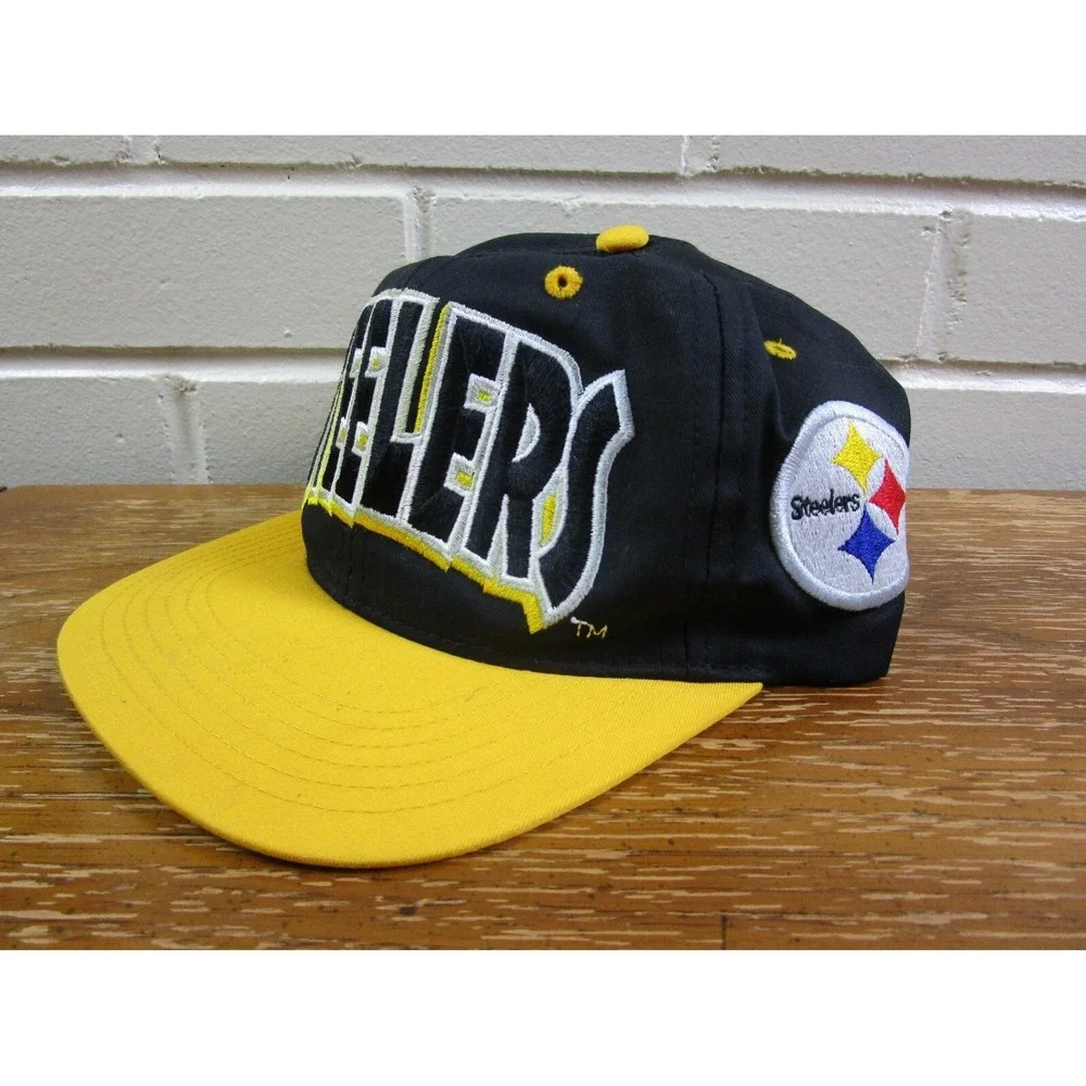Vintage Pittsburgh Steelers Hat Lot Of 3‎ Snap Back Youth Sized 1990's Football